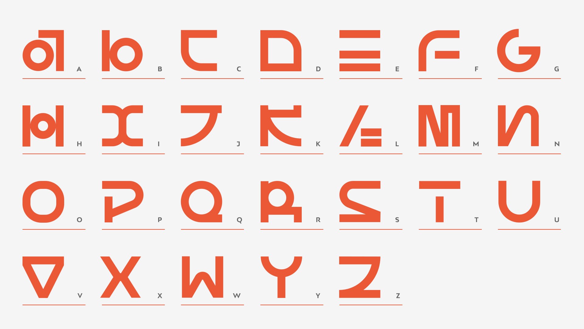 Display Alien — the complete alphabet.