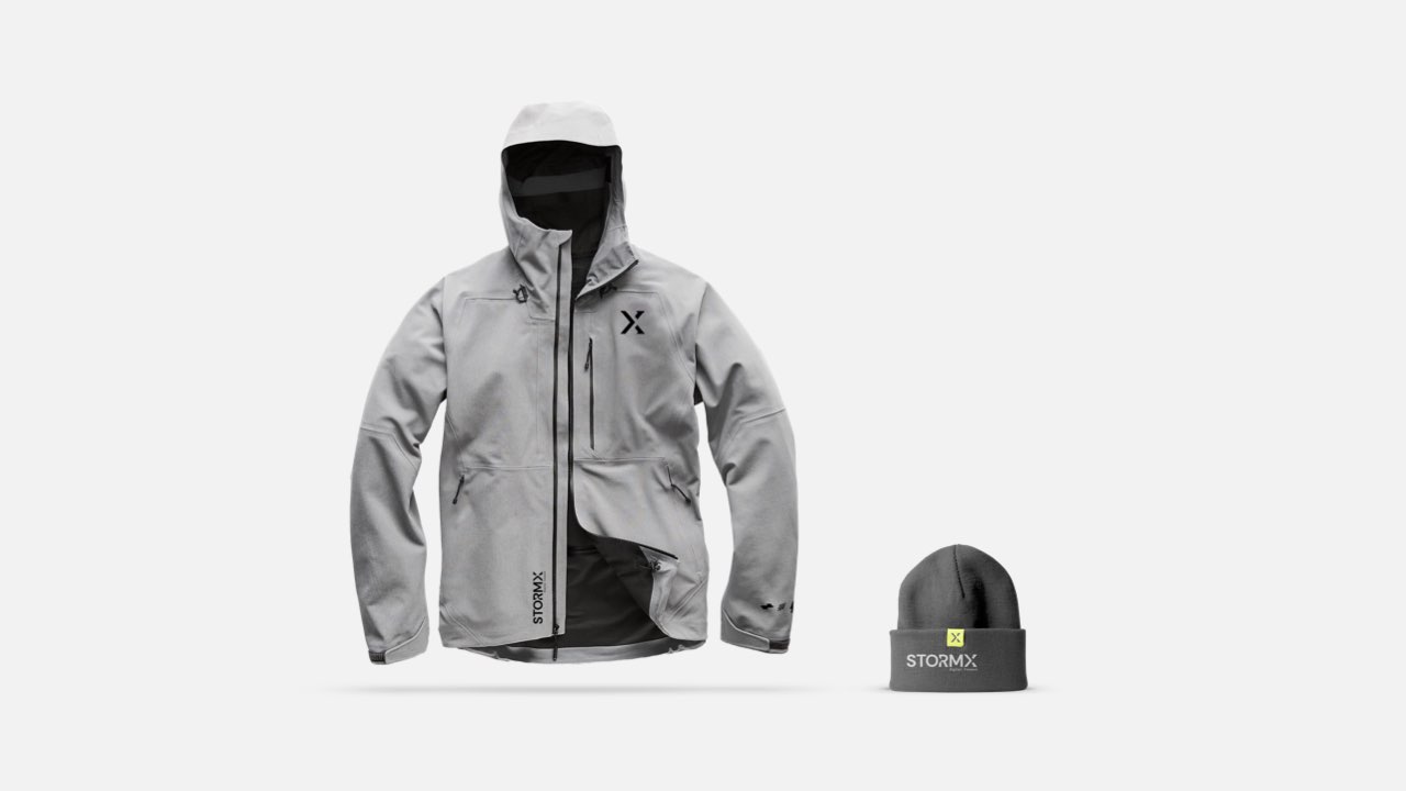 StormX apparel — jacket and beanie
